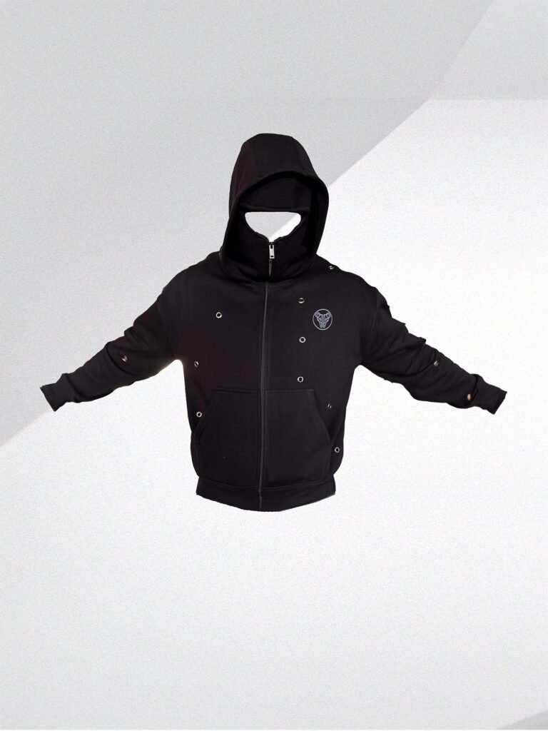 Black Hole Ninja Hoodie – Chrome-Enhanced Fleece Balaclava Hoodie